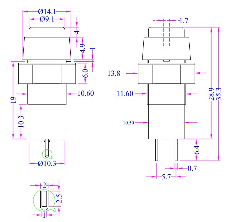 BKE Non-Momentary Push Switch, Red Colour