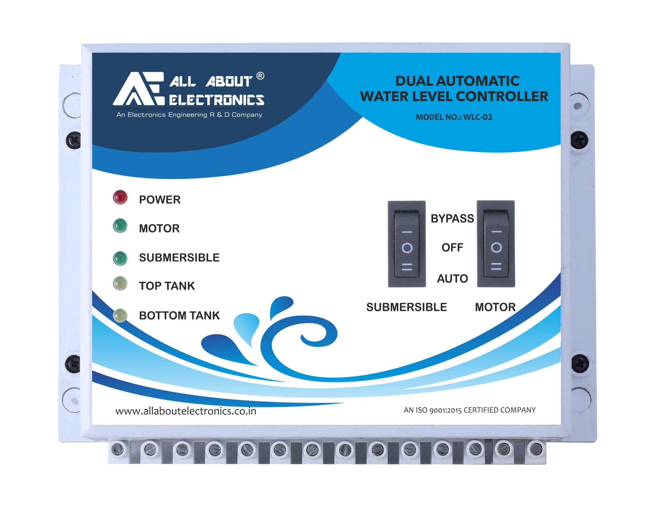 WLC-02 Dual Pump Automatic Water Level Controller with Corrosion Free Magnetic Float Sensor and Dryrun protection for Submersible