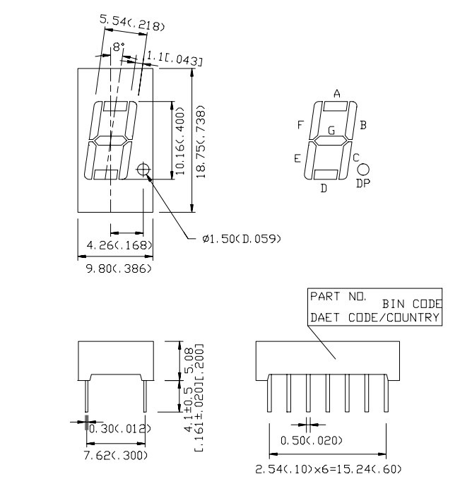 7 Segment Single Digital Display Red (Common Cathode)