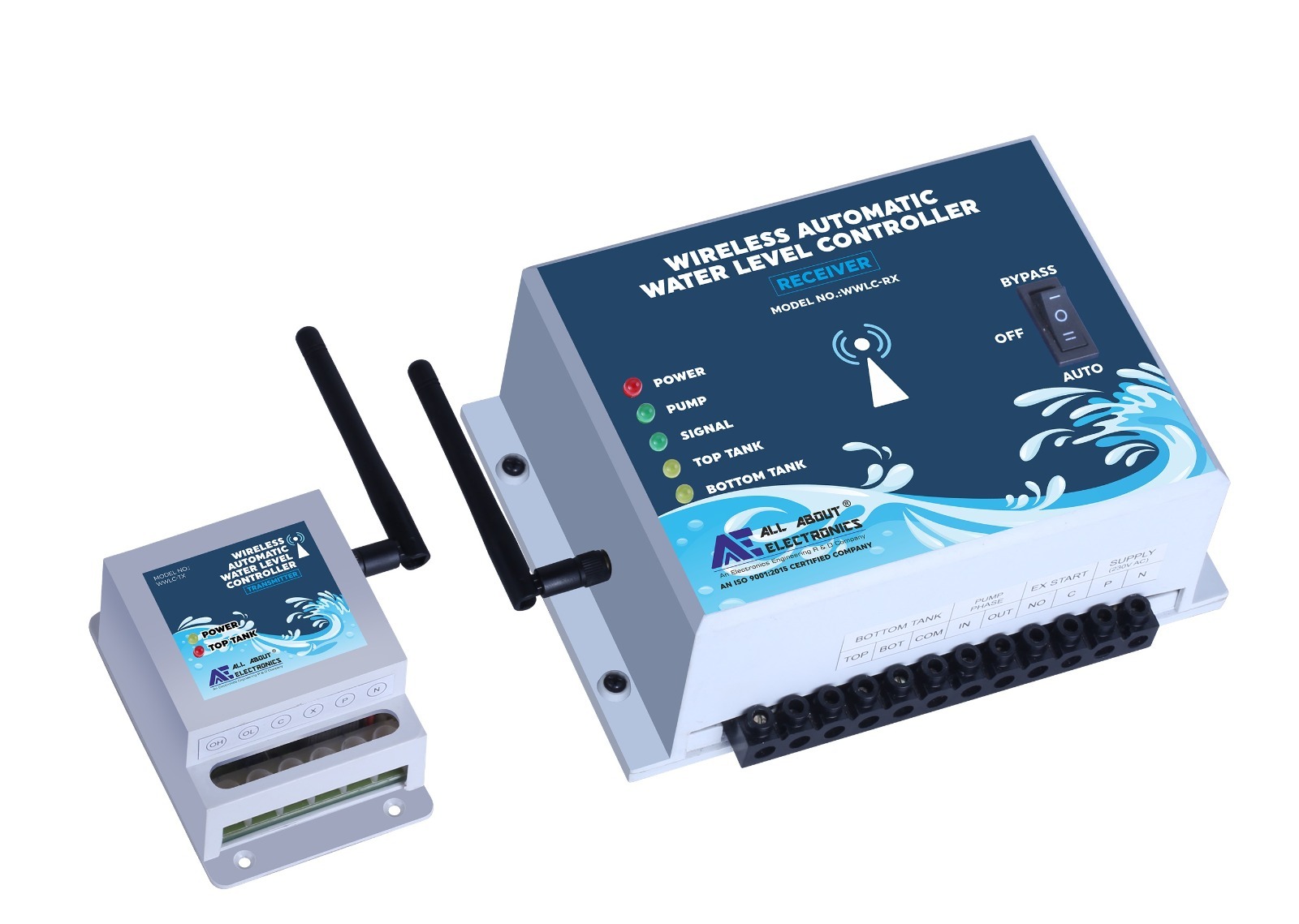 Wireless Automatic Water Level Controller Model No.WWLC-TX/RX