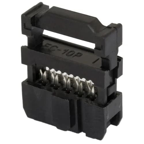 FRC Connector Female 10 Pin 2.54mm Pitch Press Mount