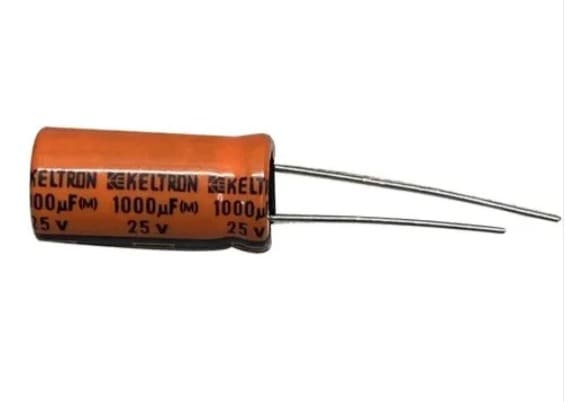 1000uF  25V  Electrolytic Capacitor Size 10 x 21 mm