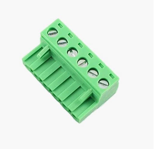 6 Pin Right Angle Screw Terminal Block Female Connector 5.08mm Pitch